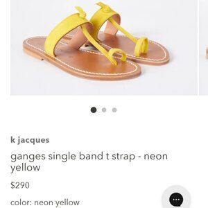 K.Jacques ganges Saint Tropez neon yellow leather sandals Size 36/6 France